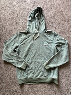 Pleasant Washed Sage Green Pullover Hoodie Men
